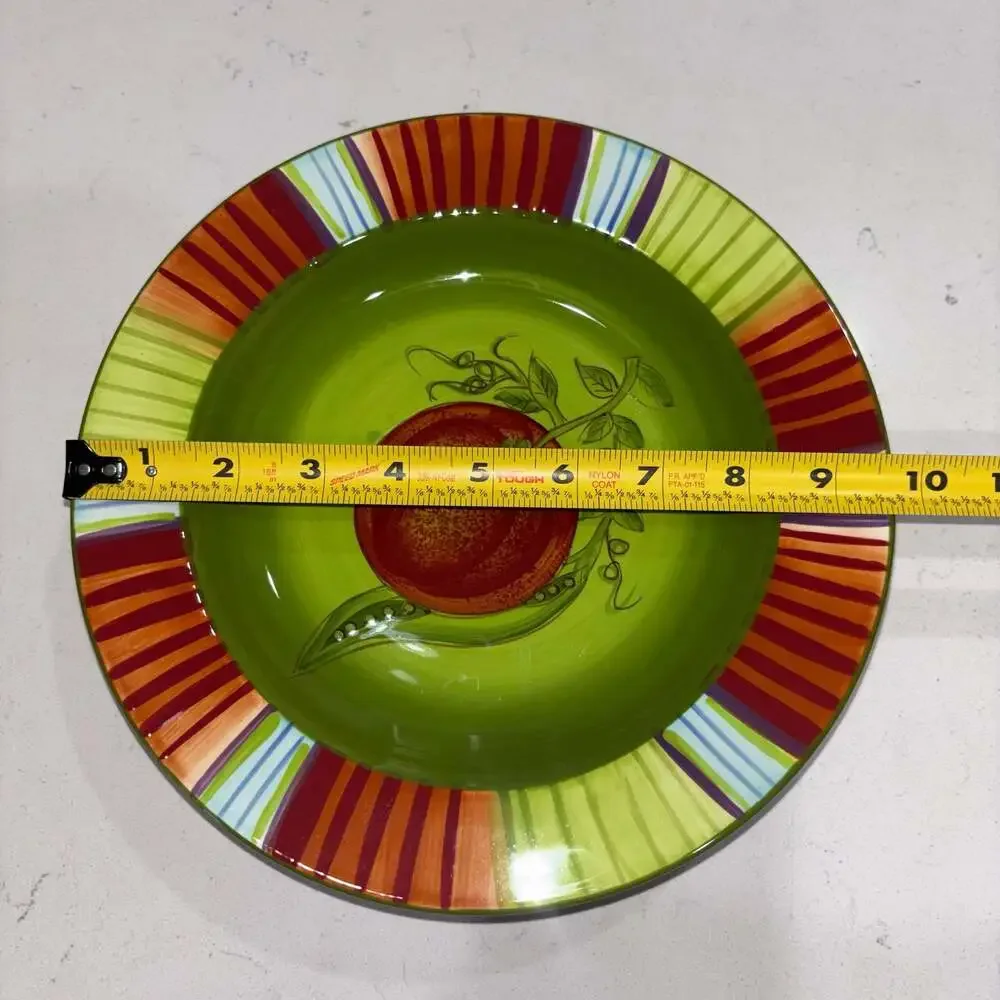 Laurie Gates Market Garden Set of 4 Assorted Vegetable Dinner Plates